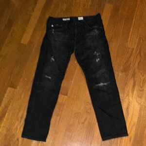 AG Black Jeans the ex -boyfriend slim slouchy slim 28 distressed